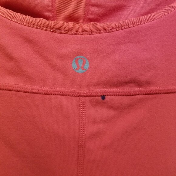 Lululemon Orange Red Ruffle Tank Top Size 8 Medium Adjustable Strap - Picture 4 of 6